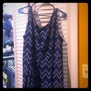 Blue Chevron Dress